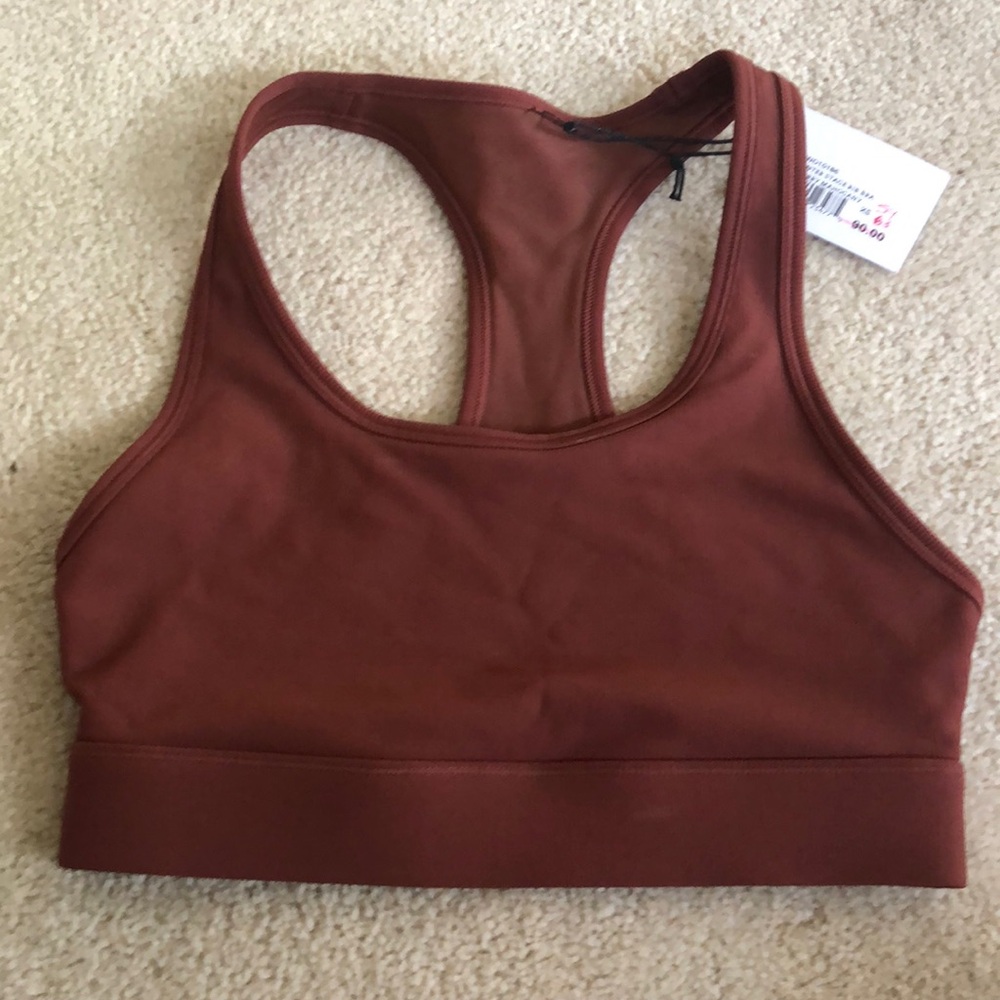 Bandier sports bra cherry mahogany XS